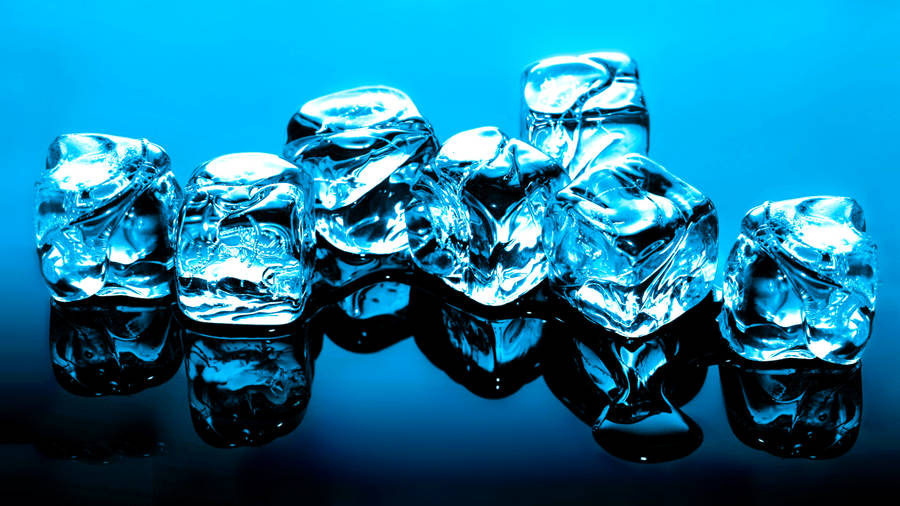 Ice Cube Blue Background Wallpaper