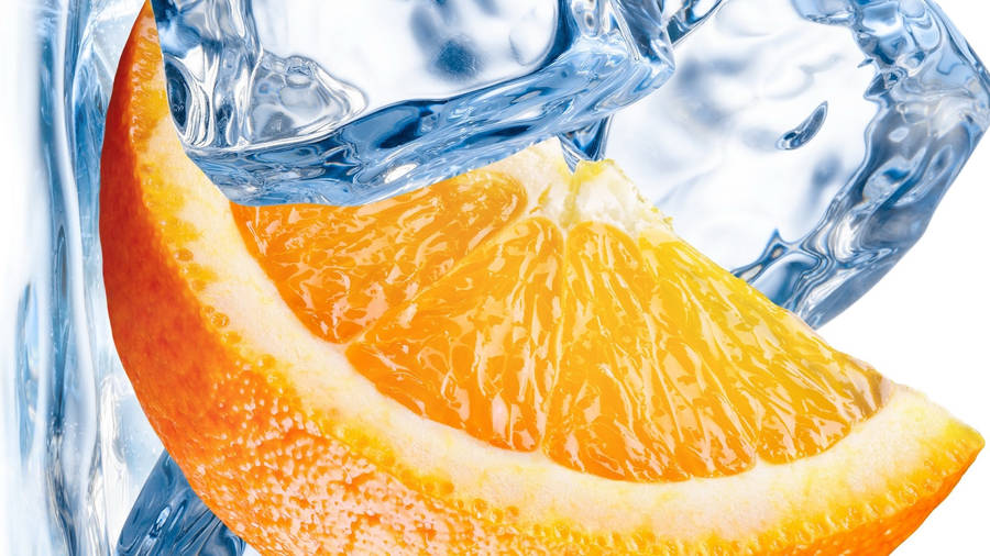 Ice Cube Orange Slice Wallpaper