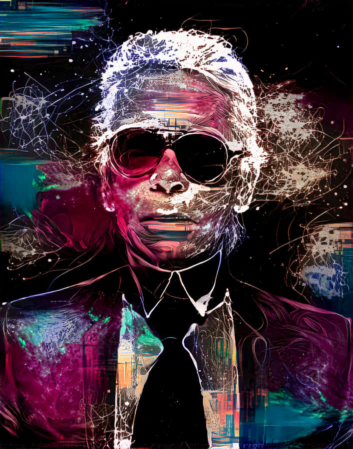 Iconic Fashion Designer Karl Lagerfeld In A Classic Blazer Look Wallpaper