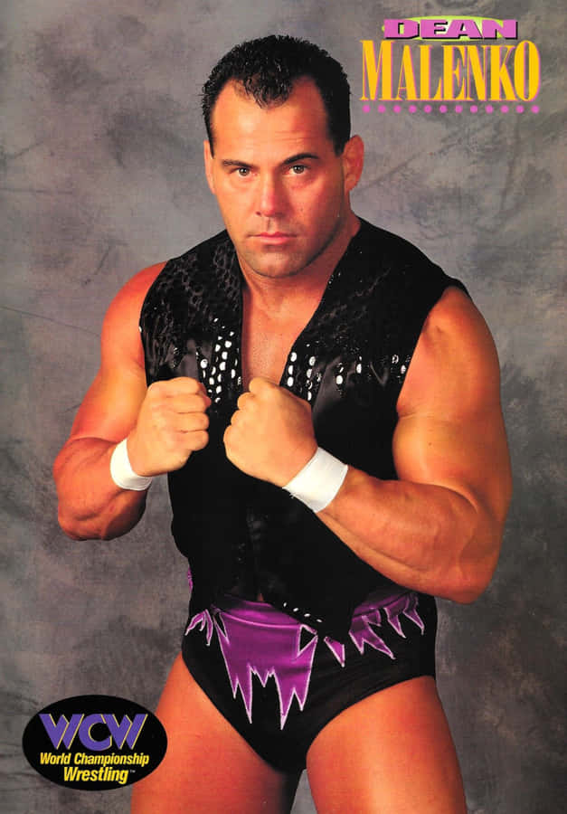 Iconic Moment Of Wwe Legend Dean Malenko In Retro Poster Design. Wallpaper