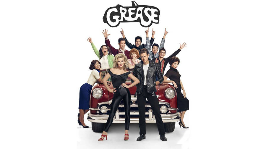 Iconic Poster Of The Grease Movie Remake Wallpaper