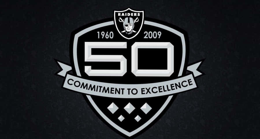 Iconic Silver And Black Raiders Logo Wallpaper