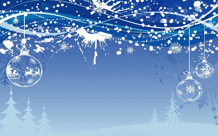 Illuminate Your Christmas Season With Blue Christmas Art Wallpaper