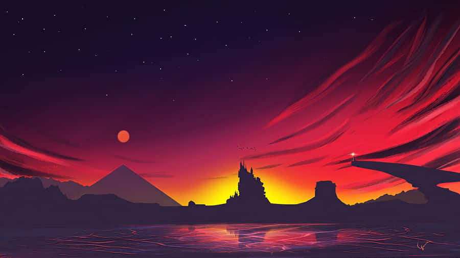 Illuminating Night Sky 1366x768 Minimalist Wallpaper