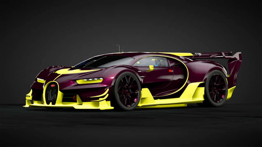 Illuminating The Night In Style - The Neon Bugatti Wallpaper