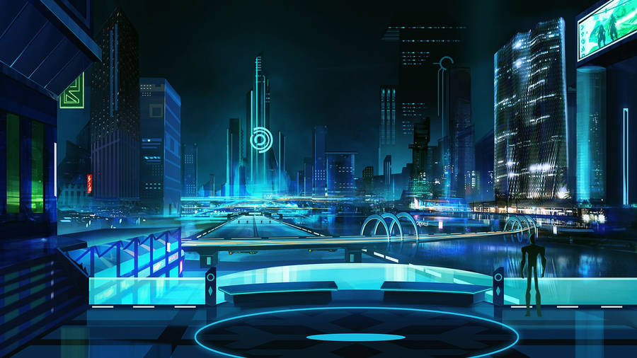 Image A Futuristic Take On Neon-lit Cyberpunk City, 2020 Wallpaper