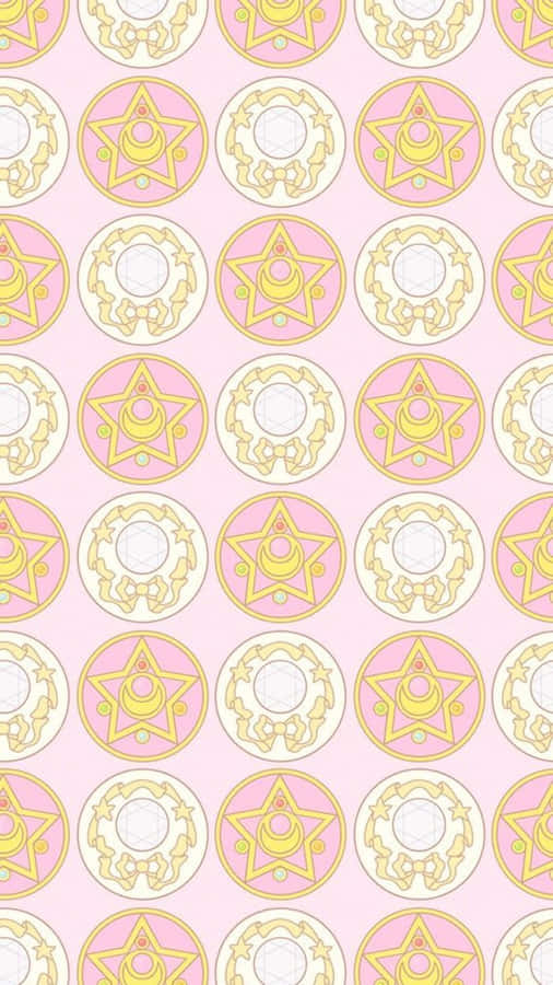 Image A Vibrant Pattern Of Sailor Moon Elements Wallpaper