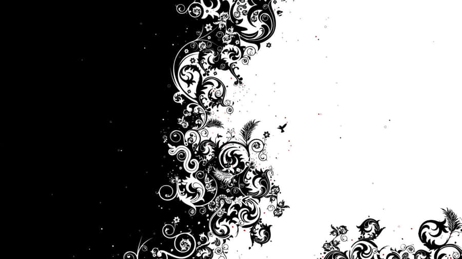 Image An Intriguing Abstract Painting Of Black And White Shapes Wallpaper