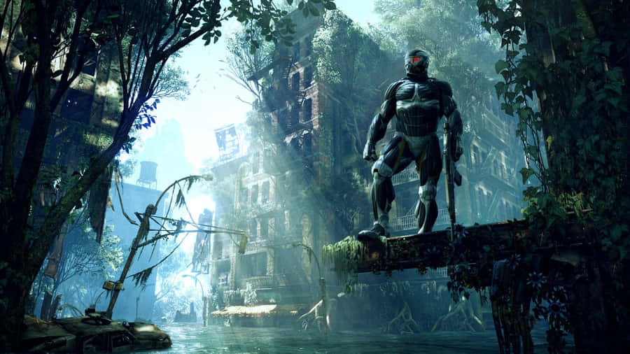 Image One Lonely Soldier Stands, Amidst The Ruin Of Crysis 3's City. Wallpaper