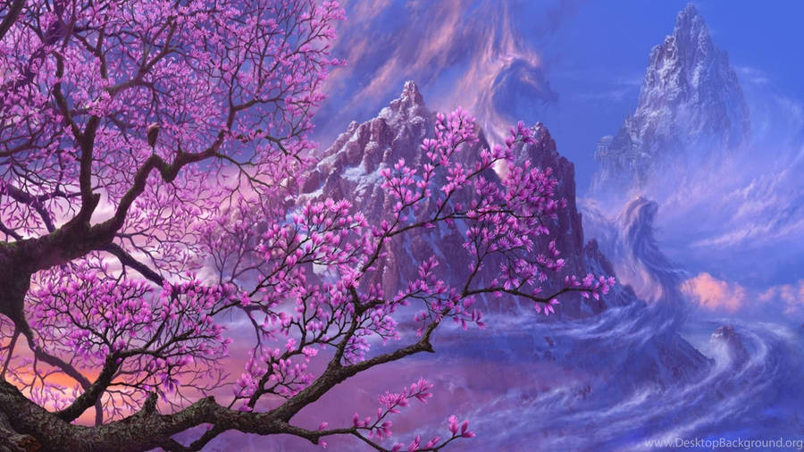 Immerse In The Alluring Beauty Of Japan's Iconic Sakura, Or Cherry Blossom Flower. Wallpaper