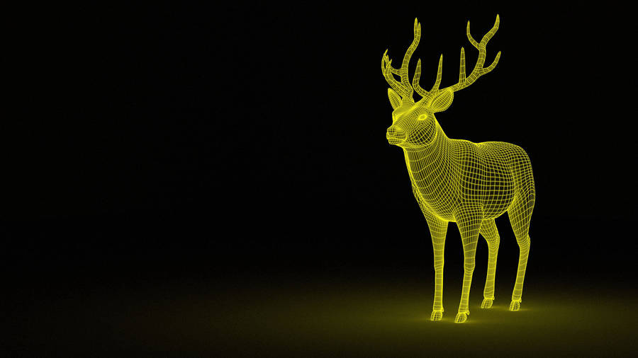 Incredible 3d Deer Model Wallpaper