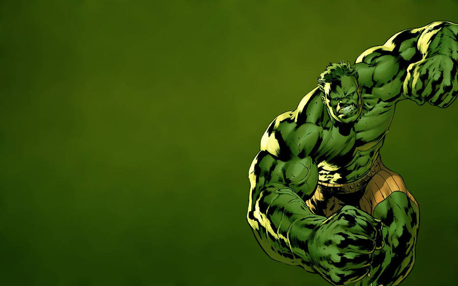 Incredible Hulk Wearing Yellow Shorts Wallpaper