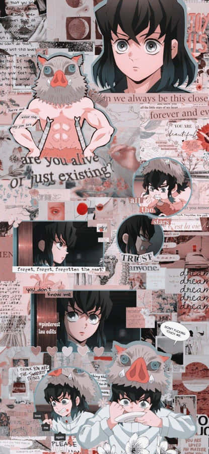 Inosuke Collage Aesthetic Wallpaper Wallpaper