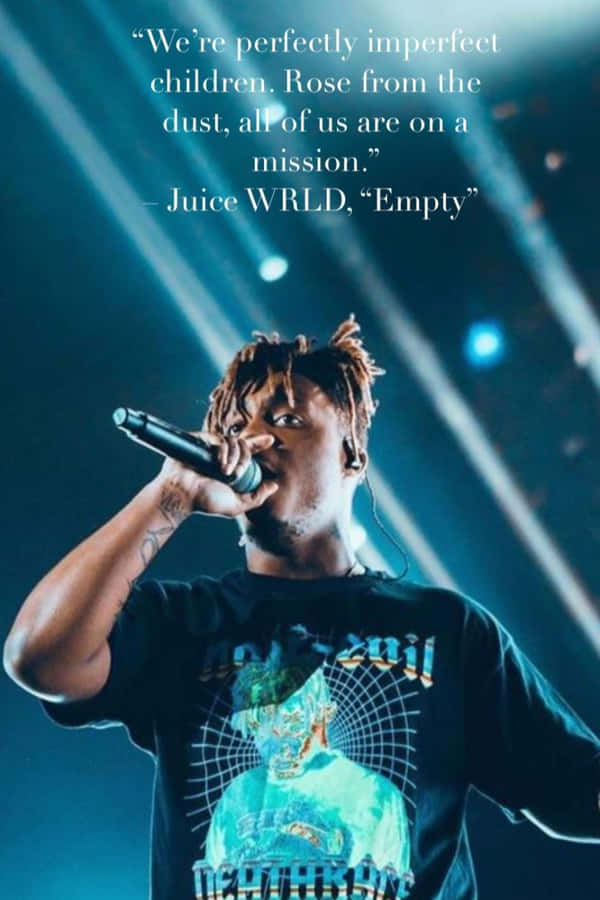 Inspiring Juice Wrld Quote On A Graffiti Wall Wallpaper