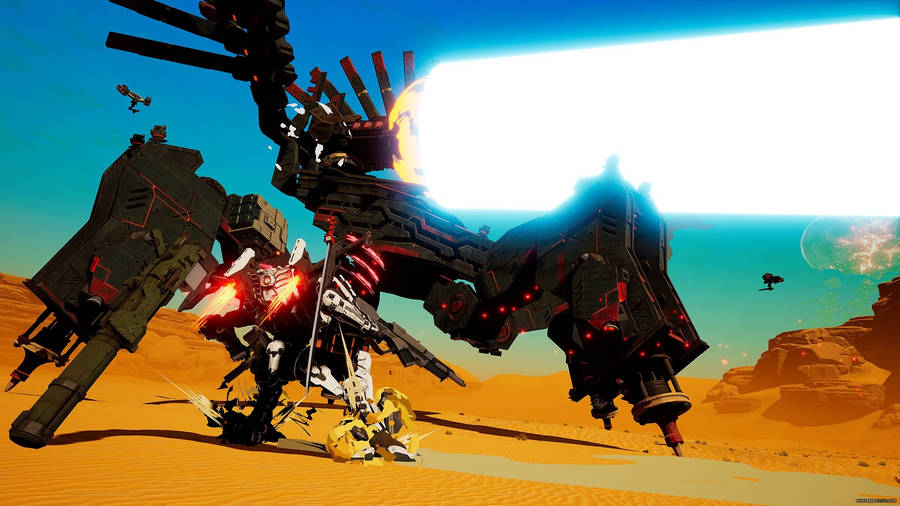 Intense Battle In Daemon X Machina Wallpaper