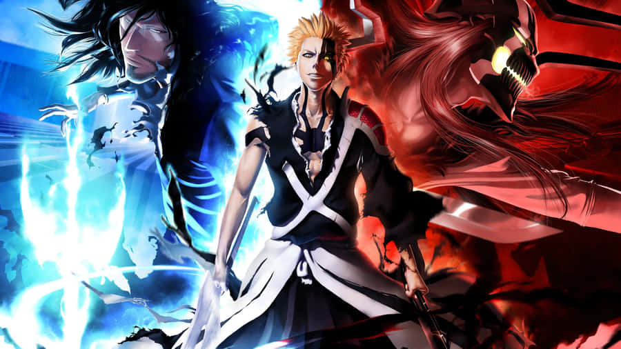 Intense Ichigo Kurosaki In Action Wallpaper