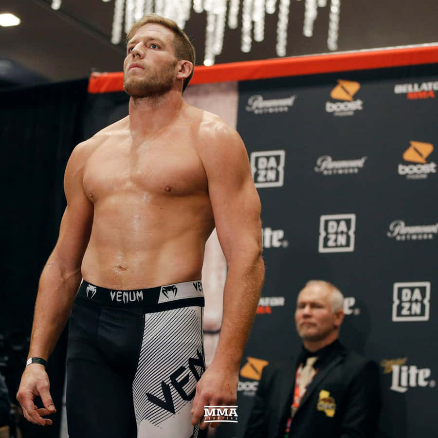 Intense Mma Fighter Jake Hager In Action Wallpaper
