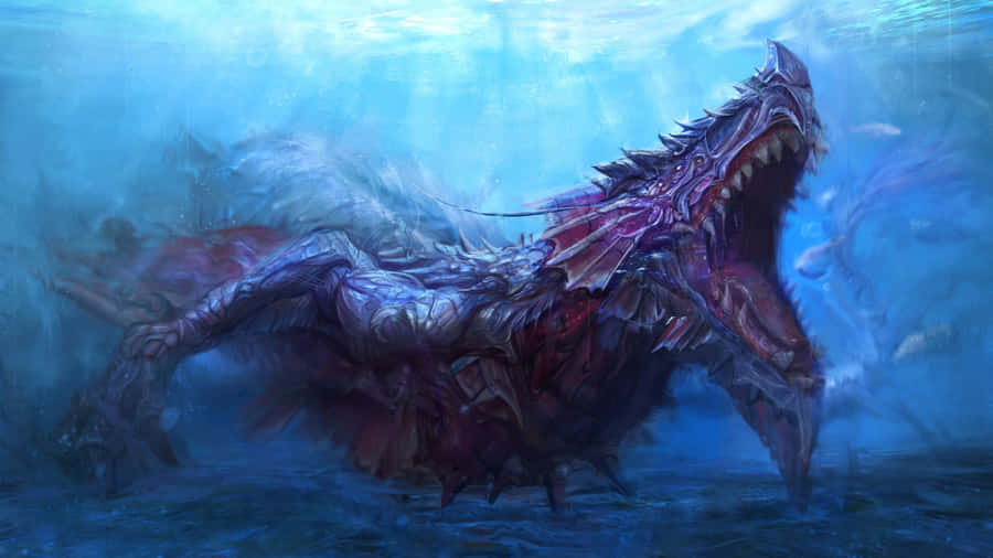Intense Monster Roars In Its Domain Wallpaper