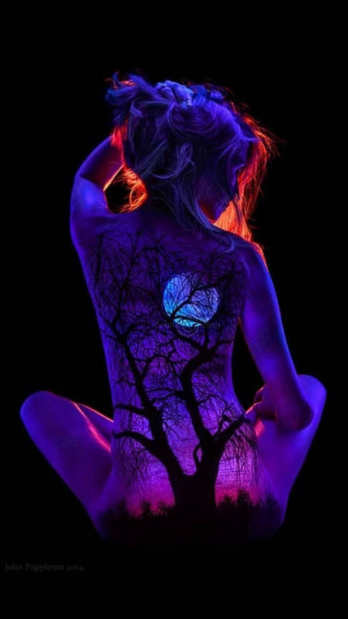 Interesting Woman Tree Art Iphone Wallpaper