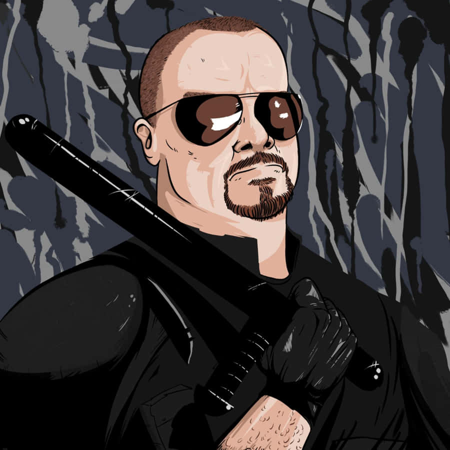 Intimidating Wrestler Artwork Wallpaper