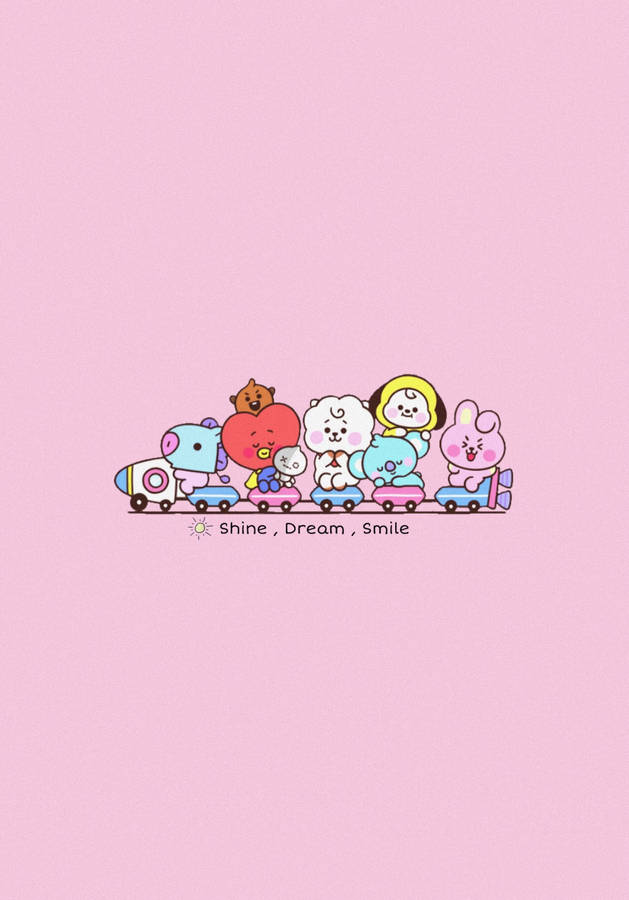 Ipad Pro Cute Bt21 In Train Wallpaper
