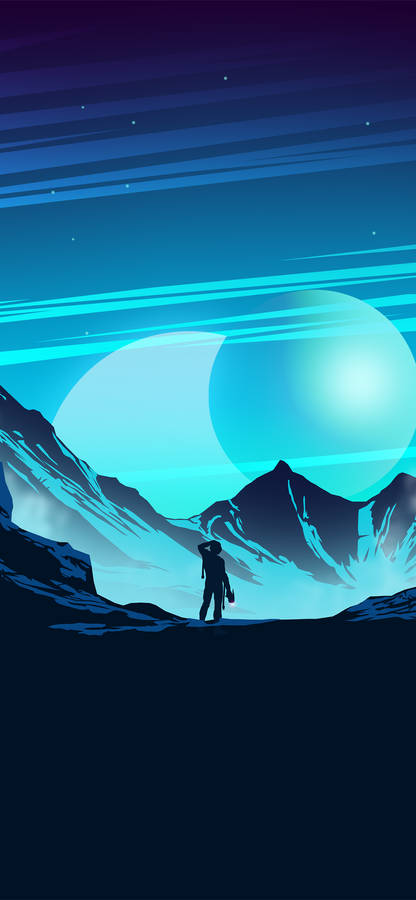 Iphone 11 Pro Max 4k Mountain Blue Art Wallpaper