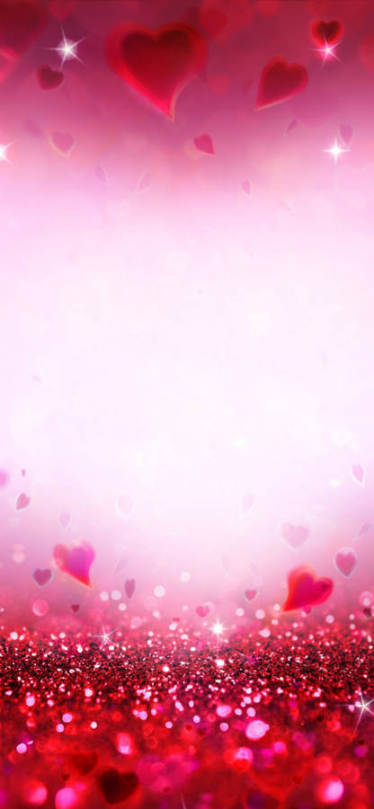 Iphone 13 Pro Max Glitter Hearts Wallpaper