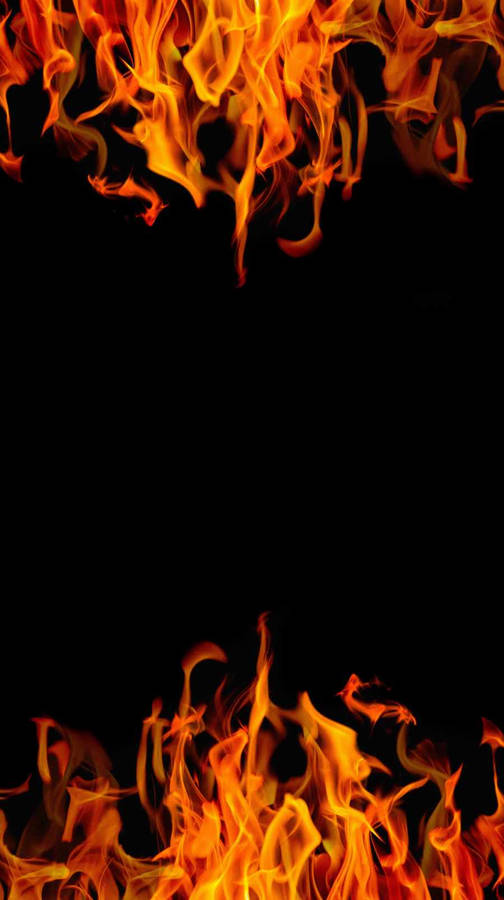 Iphone Fire Upside-down Border Design Wallpaper