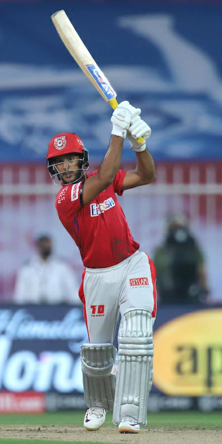 Ipl 2021 Mayank Agarwal Raised Bat Wallpaper