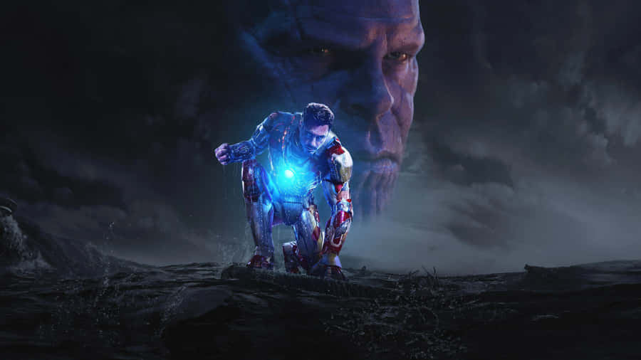 Iron Man Battle Stance Night Sky Wallpaper