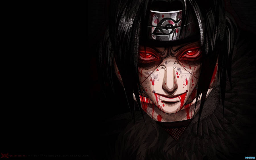 Itachi Cool Bloody Face Wallpaper