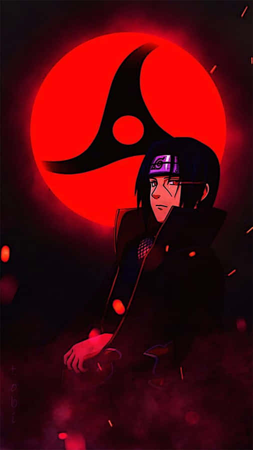 Itachi Mangekyou Sharingan Glowing Red Phone Wallpaper