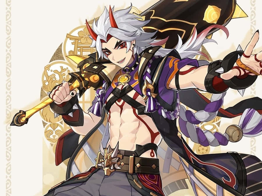 Itto Abs Genshin Impact Wallpaper