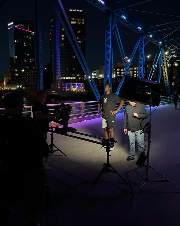 Jamahal Hill With Cameras And Lights Wallpaper