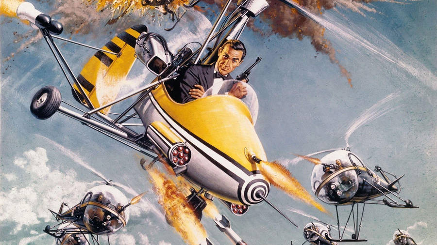 James Bond On Yellow Plane Wallpaper