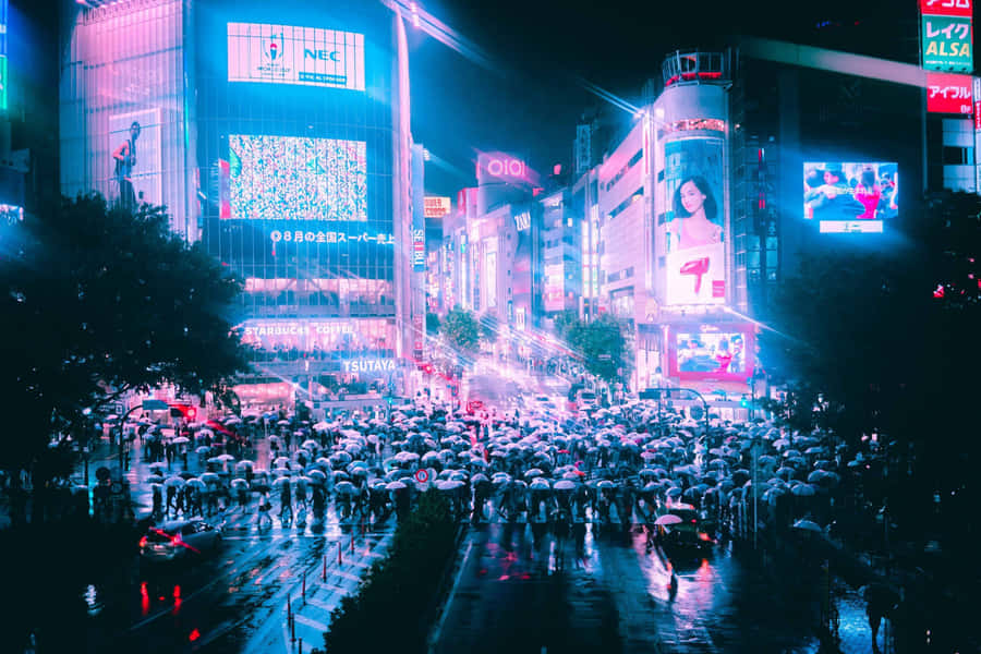 Japan Cyberpunk Iphone Screen Theme Wallpaper