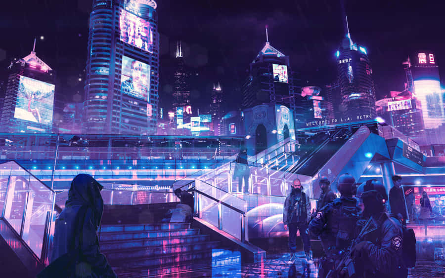 Japan Cyberpunk Iphone Screen Theme Wallpaper