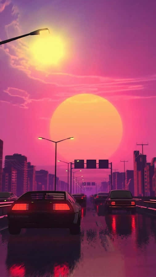 Japan Sunset For 80s Aesthetic Iphone Wallpaper