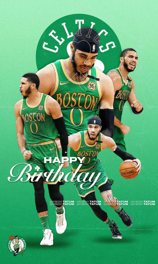 Jayson Tatum Green Happy Birthday Poster Wallpaper