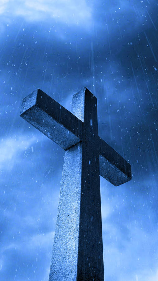 Jesus Cross In The Rain Wallpaper