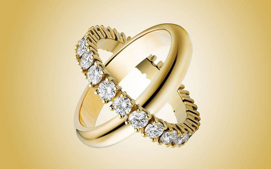 Jewelry Gold Rings With Diamonds Wallpaper