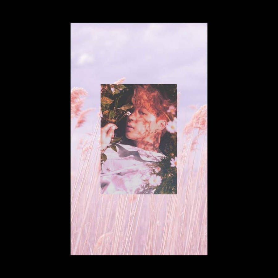 Jimin Aesthetic Pink Flowers Wallpaper