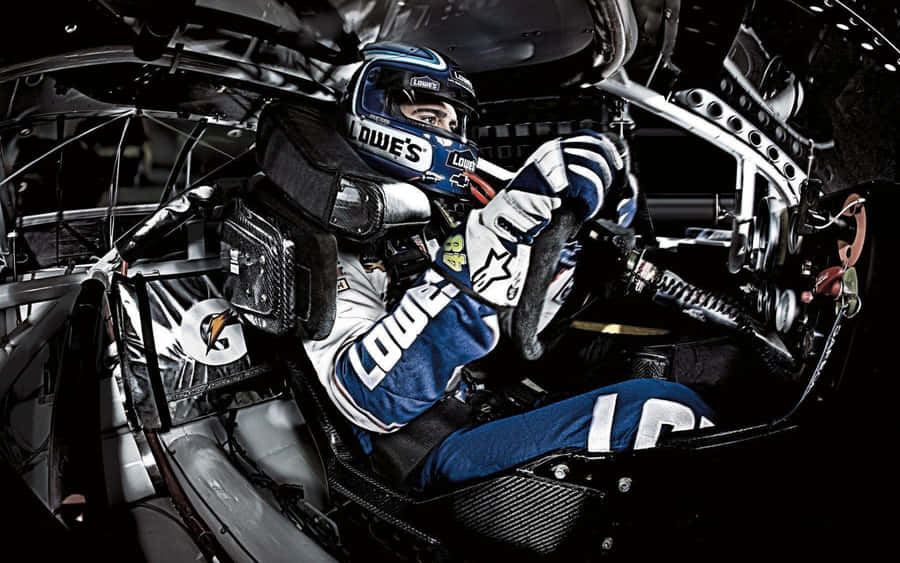 Jimmie Johnson Speeding In Nascar Race Wallpaper