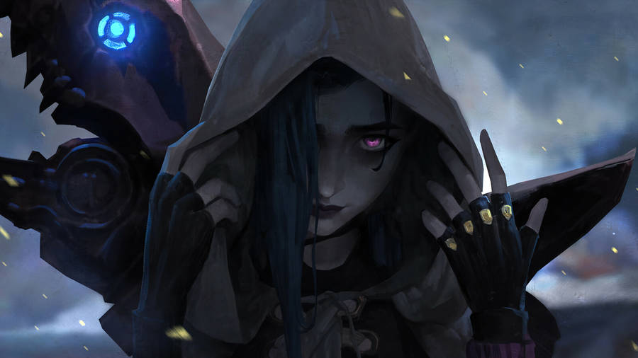 Jinx From Arcane League Of Legends In Iconic Hoodie Wallpaper