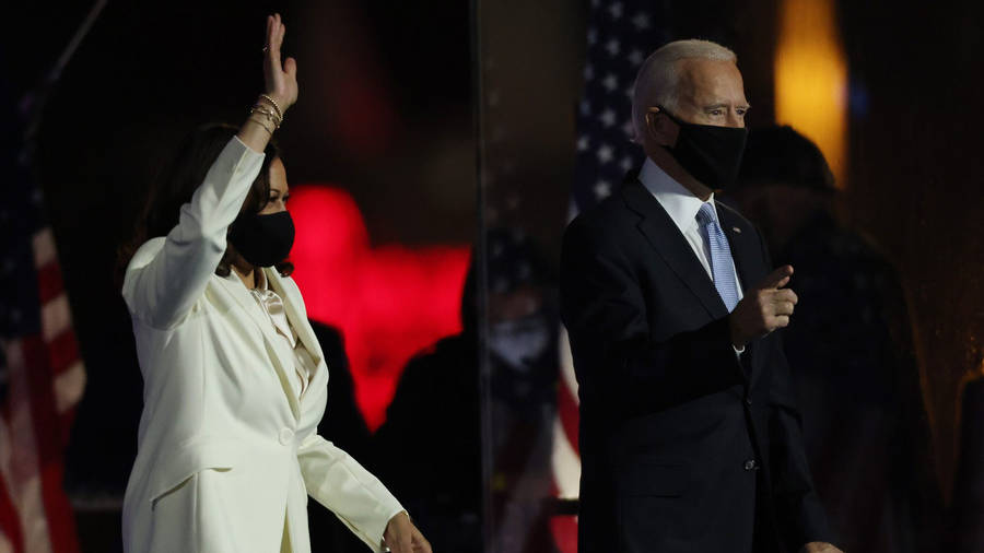 Joe Biden And Kamala Harris Celebrate Their Monumental Victory Wallpaper