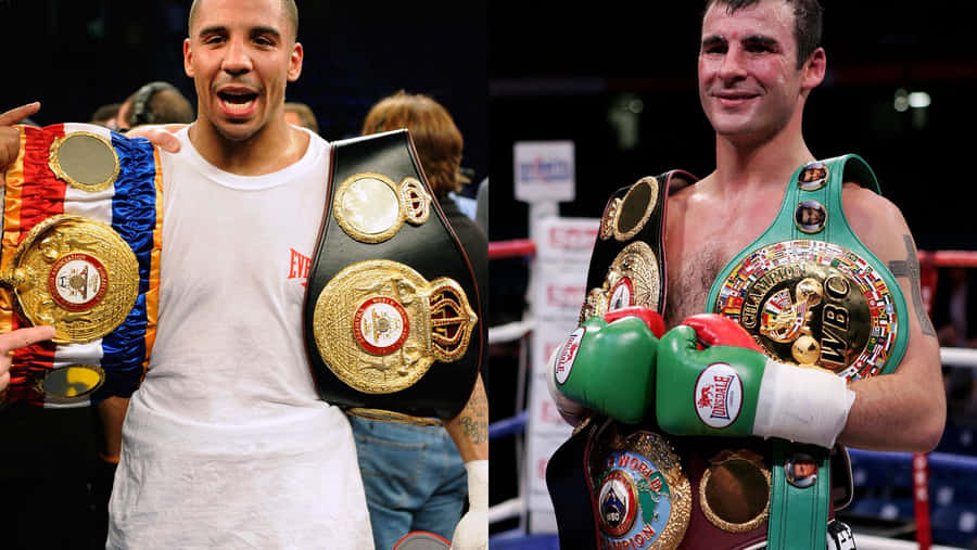Joe Calzaghe And Andrew Ward Belts Wallpaper