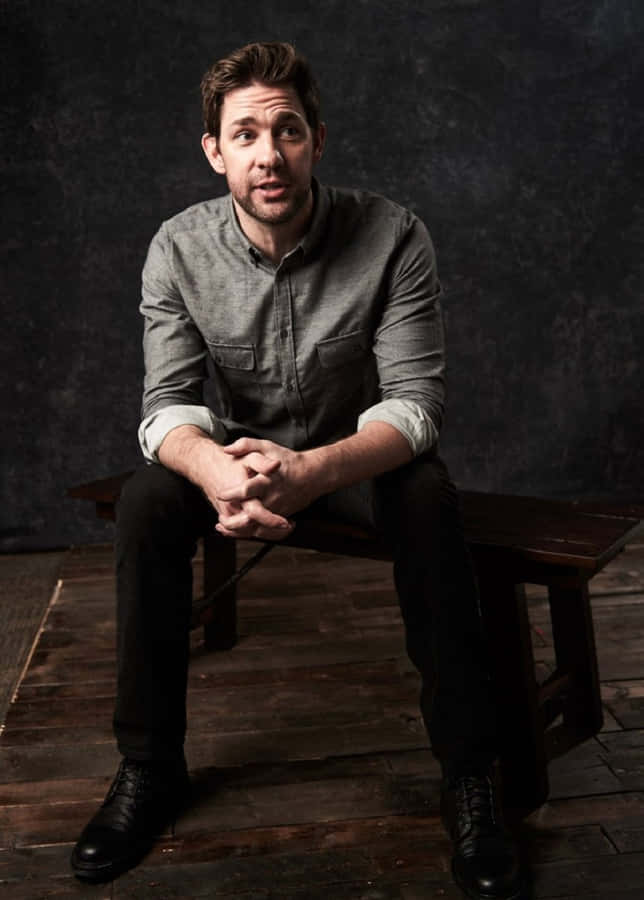 John Krasinski Striking A Pose Wallpaper