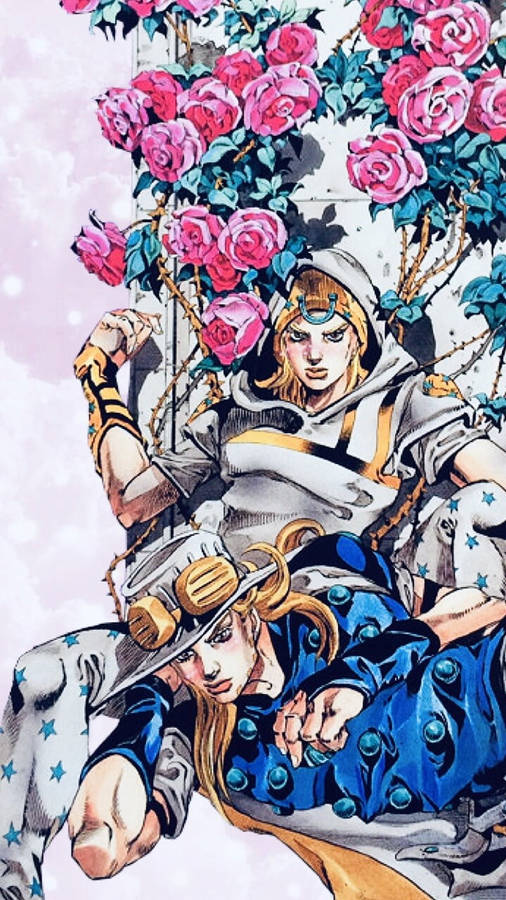 Johnny Joestar Pink Rose Wallpaper