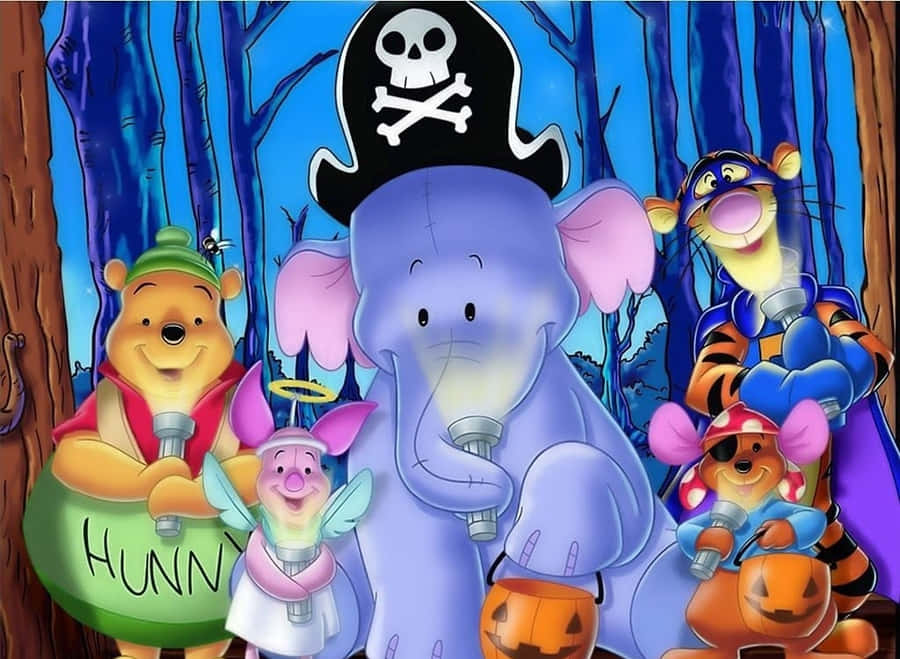 Join Winnie The Pooh And Friends This Halloween For A Festive Celebration! Wallpaper