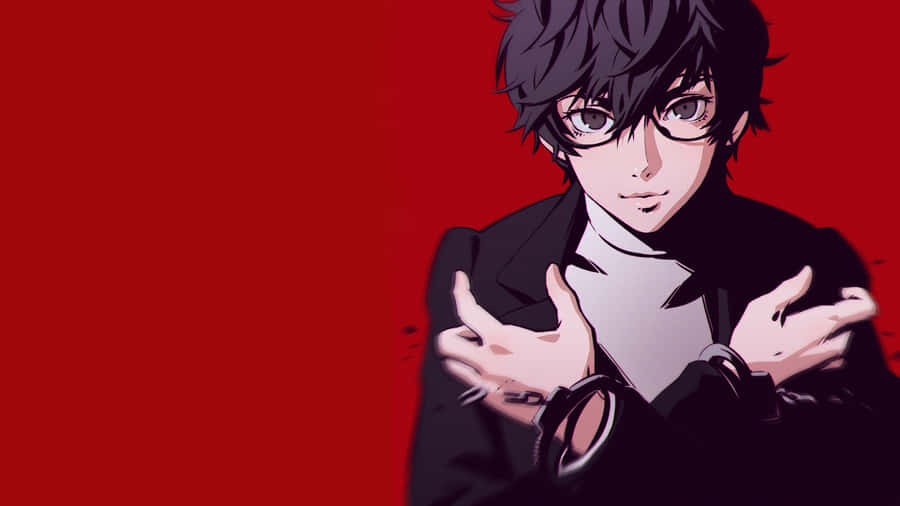 Joker Persona 5 In Black Jacket Wallpaper